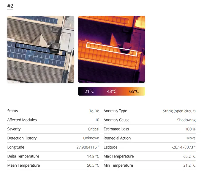 SiteMark report screenshot, RGB and thermal comparison